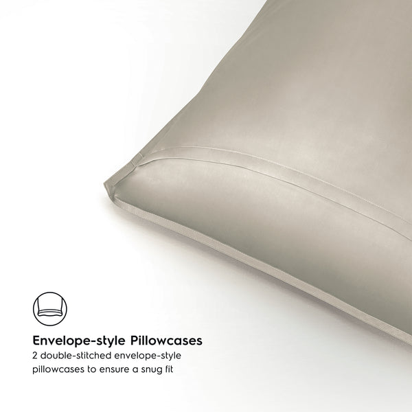 Nude Beige 2PACK Organic Bamboo Pillowcases best organic bamboo pillowcase for hair and skin