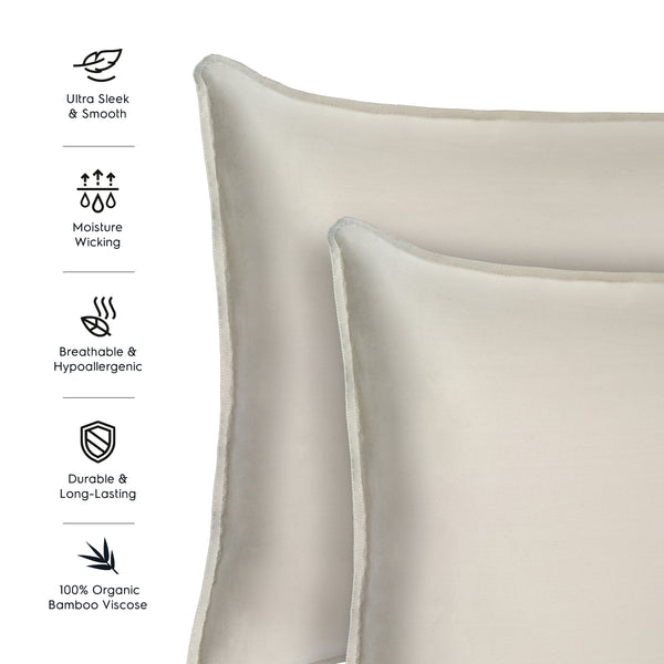 Nude Beige 2PACK Organic Bamboo Pillowcases best organic bamboo pillowcase for hair and skin