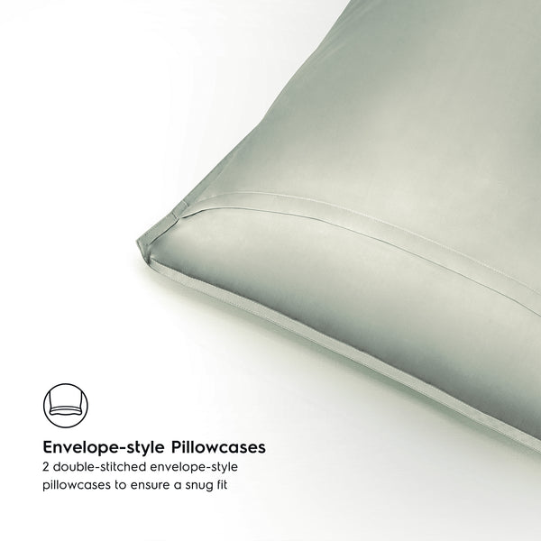 Sage Green 2PACK Organic Bamboo Pillowcases best organic bamboo pillowcase for hair and skin