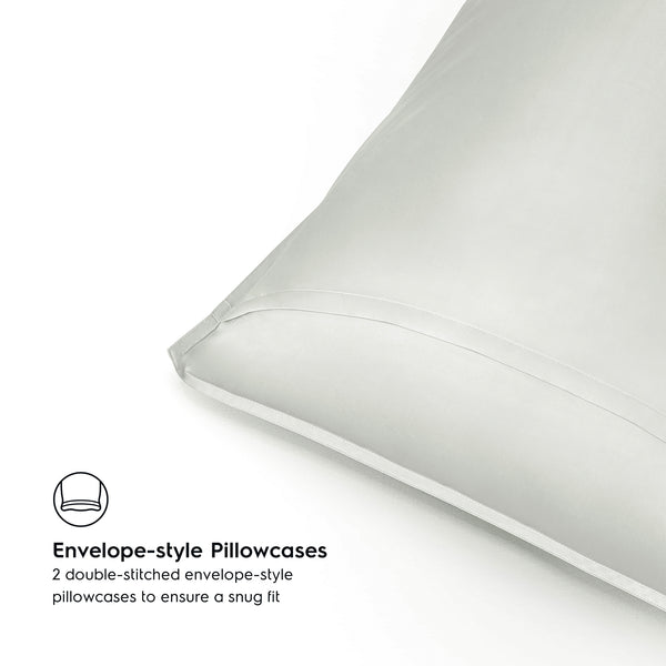 Ivory White 2PACK Organic Bamboo Pillowcases best organic bamboo pillowcase for hair and skin