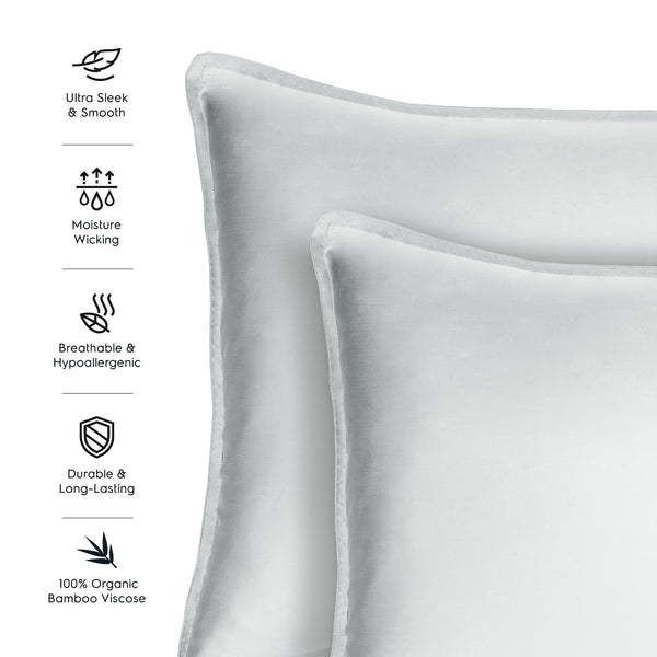Light Grey 2PACK Organic Bamboo Pillowcases best organic bamboo pillowcase for hair and skin