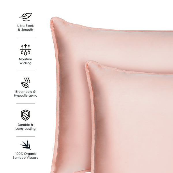 Pale Blush 2PACK Organic Bamboo Pillowcases best organic bamboo pillowcase for hair and skin