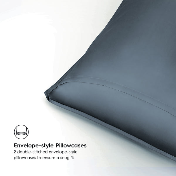 Slate Blue 2PACK Organic Bamboo Pillowcases best organic bamboo pillowcase for hair and skin