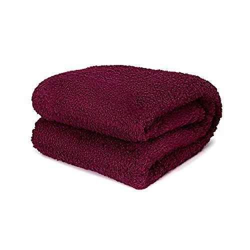 Burgundy Feathery Throw Blanket Twin best plush fluffy fleece blankets and throws for couch, bed, and living room