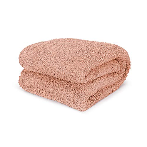 Pale Blush Feathery Throw Blanket King best plush fluffy fleece blankets and throws for couch, bed, and living room
