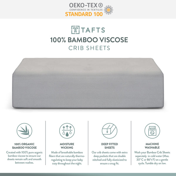 Space Grey Pure Organic Bamoo Crib Sheets best pure organic bamboo sheets for baby