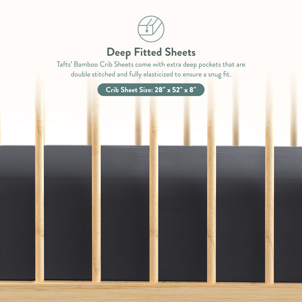 Midnight Black Pure Organic Bamoo Crib Sheets best pure organic bamboo sheets for baby