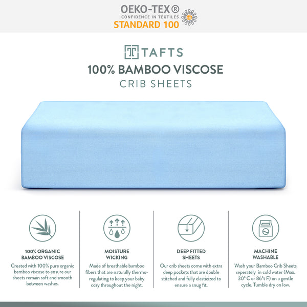 Sky Blue Pure Organic Bamoo Crib Sheets best pure organic bamboo sheets for baby