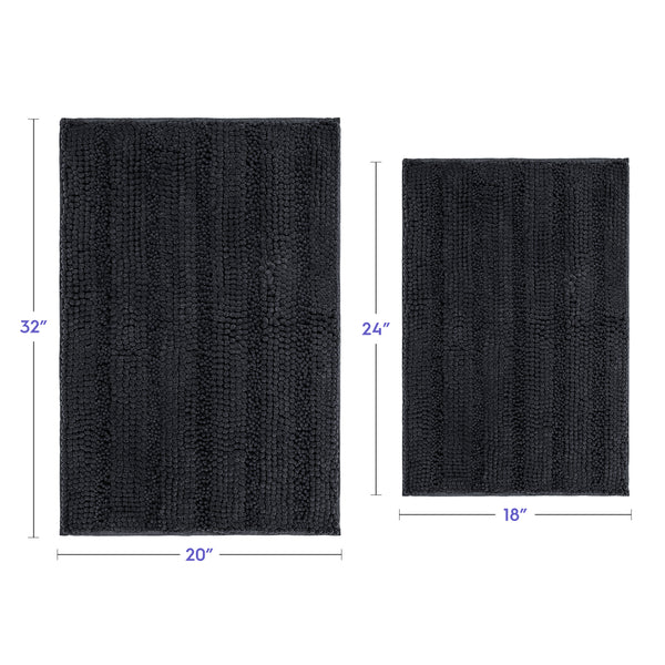 Striped Chenille Bathroom Rugs