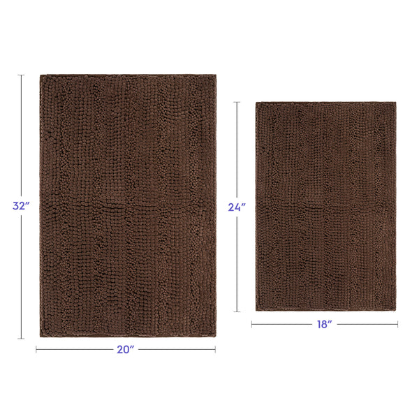Striped Chenille Bathroom Rugs