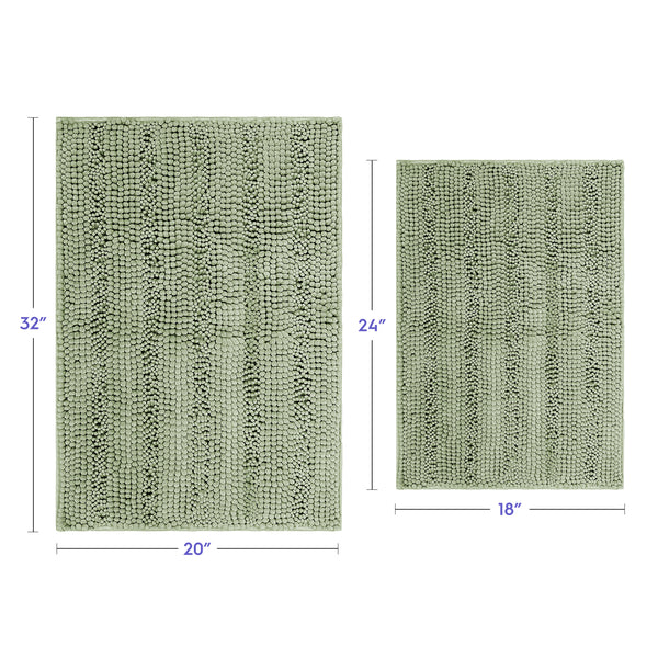 Striped Chenille Bathroom Rugs
