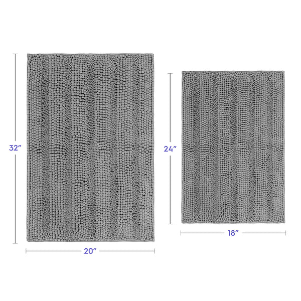 Striped Chenille Bathroom Rugs