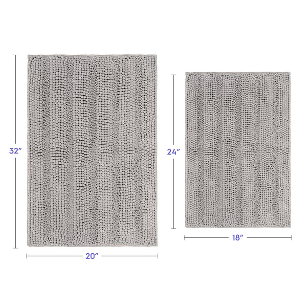 Striped Chenille Bathroom Rugs