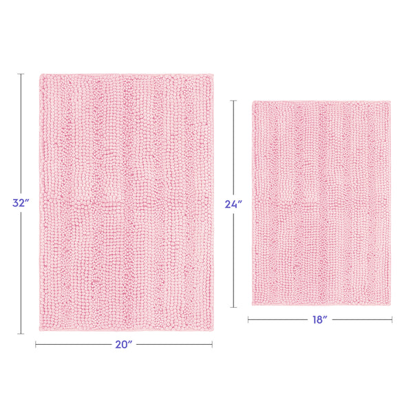 Striped Chenille Bathroom Rugs