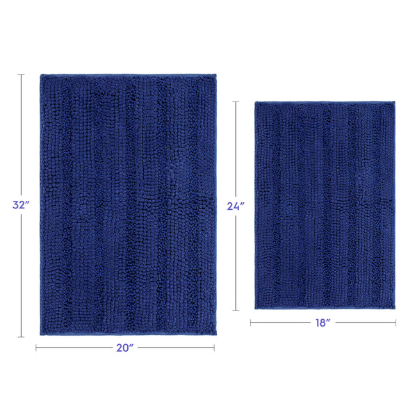 Striped Chenille Bathroom Rugs