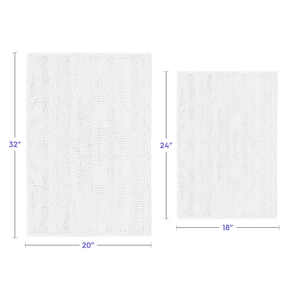 Striped Chenille Bathroom Rugs