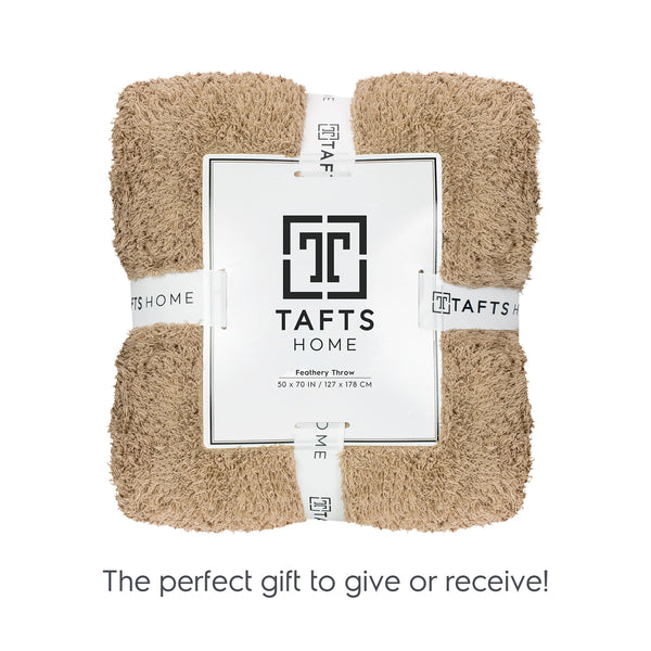 Nude Beige Feathery Throw Blanket throw size best plush fluffy fleece blankets and throws for couch, bed, and living room