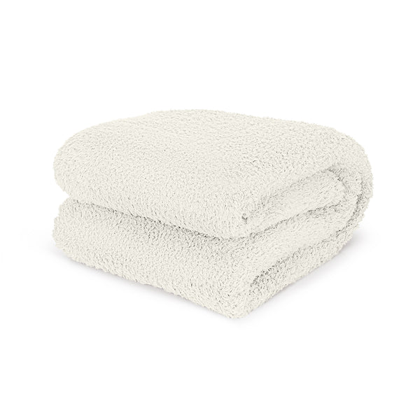 Ivory White Feathery Throw Blanket throw size best plush fluffy fleece blankets and throws for couch, bed, and living room