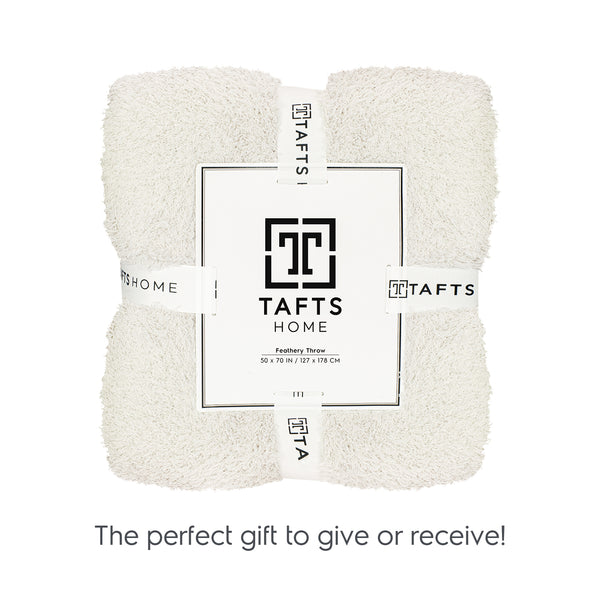 Ivory White Feathery Throw Blanket throw size best plush fluffy fleece blankets and throws for couch, bed, and living room