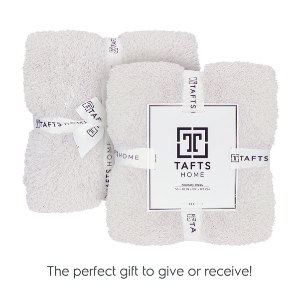 Light Grey Feathery Throw Blanket throw size best plush fluffy fleece blankets and throws for couch, bed, and living room