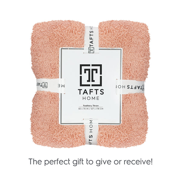 Pale Blush Feathery Throw Blanket throw size best plush fluffy fleece blankets and throws for couch, bed, and living room