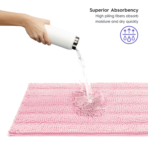 Striped Chenille Bathroom Rugs