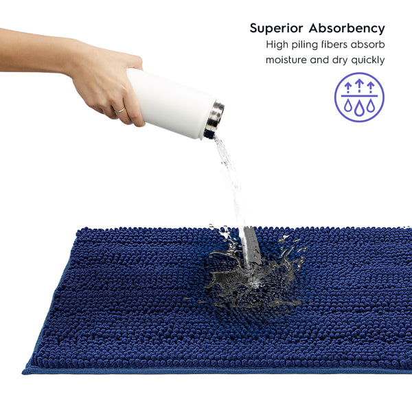 Striped Chenille Bathroom Rugs