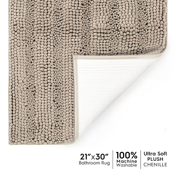 Striped Chenille Bathroom Rugs