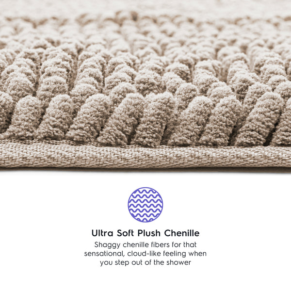 Striped Chenille Bathroom Rugs