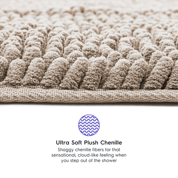 Striped Chenille Bathroom Rugs