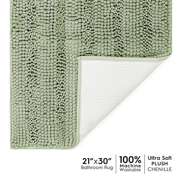 Striped Chenille Bathroom Rugs