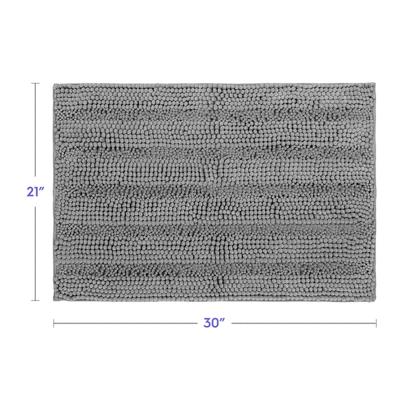 Striped Chenille Bathroom Rugs
