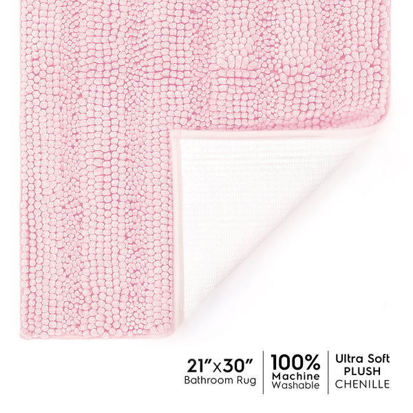 Striped Chenille Bathroom Rugs