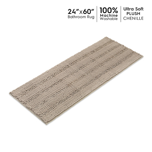 Striped Chenille Bathroom Rugs