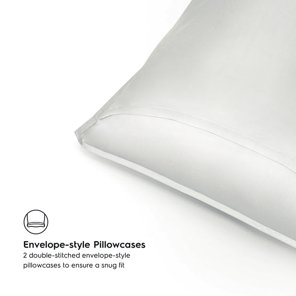 Cool White 2PACK Organic Bamboo Pillowcases best organic bamboo pillowcase for hair and skin