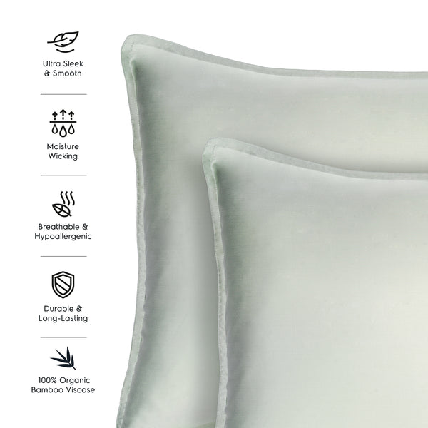 Sage Green 2PACK Organic Bamboo Pillowcases best organic bamboo pillowcase for hair and skin