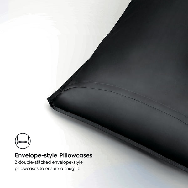 Midnight Black 2PACK Organic Bamboo Pillowcases best organic bamboo pillowcase for hair and skin