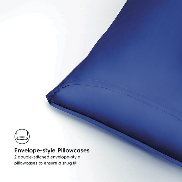Navy Blue 2PACK Organic Bamboo Pillowcases best organic bamboo pillowcase for hair and skin