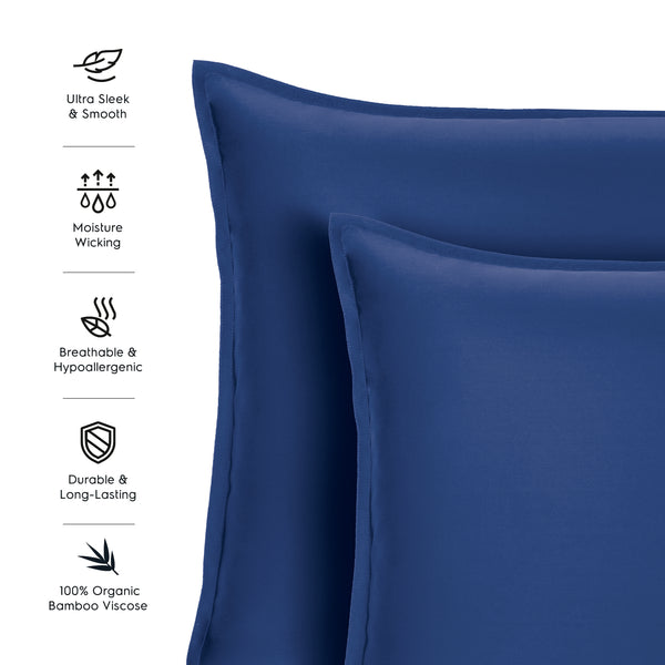 Navy Blue 2PACK Organic Bamboo Pillowcases best organic bamboo pillowcase for hair and skin