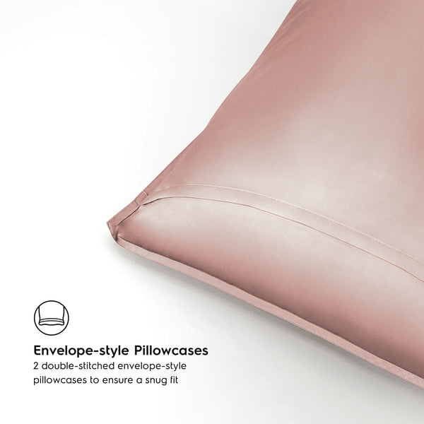 Pale Blush 2PACK Organic Bamboo Pillowcases best organic bamboo pillowcase for hair and skin