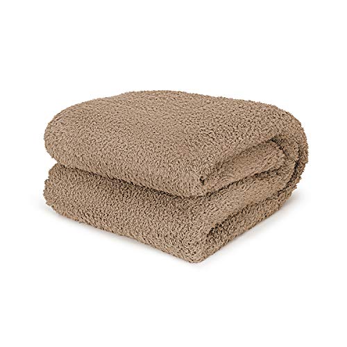 Nude Beige Feathery Throw Blanket King best plush fluffy fleece blankets and throws for couch, bed, and living room