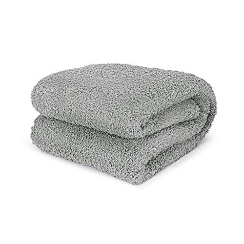 Space Grey Feathery Throw Blanket Twin best plush fluffy fleece blankets and throws for couch, bed, and living room