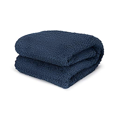 Slate Blue Feathery Throw Blanket Twin best plush fluffy fleece blankets and throws for couch, bed, and living room
