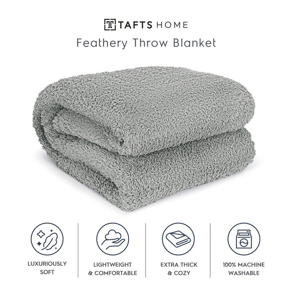 Space Grey Feathery Throw Blanket throw size best plush fluffy fleece blankets and throws for couch, bed, and living room
