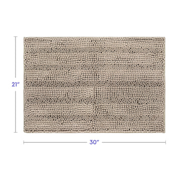 Hastings Home Bathroom Mats 20-in x 32-in Tan with Black Trim